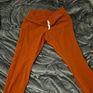Women Orange Lululemon Leggings